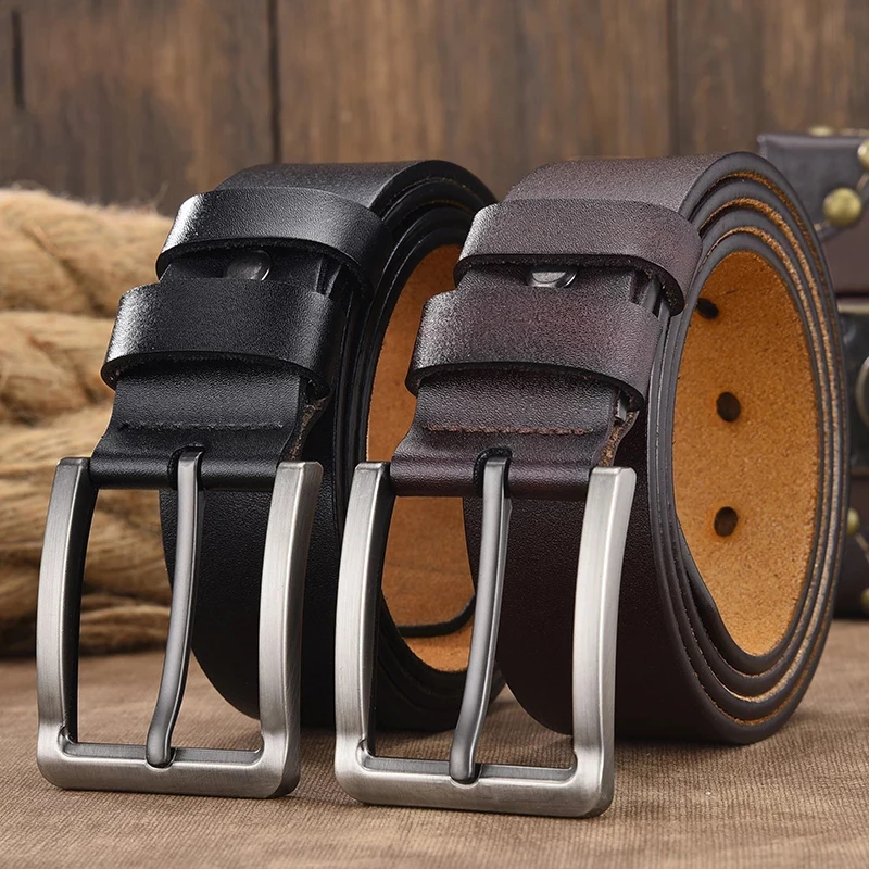 Men Belt Male High Quality 2025 new Leather Belt Men Male Genuine Leather Strap Pin Buckle Fancy Vintage Jeans Free Shipping