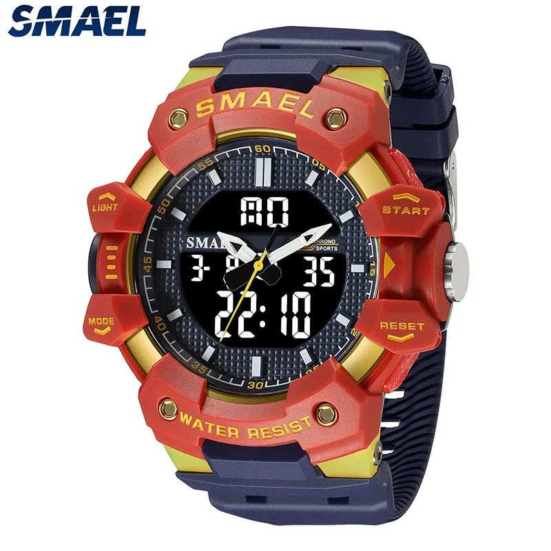 Quartz Watches 2025 Male Clock new SMAEL Brand Wristwatches 50M Waterproof Stopwatch Week Display Alarm Clocks 8080 Men Watch Sports Time