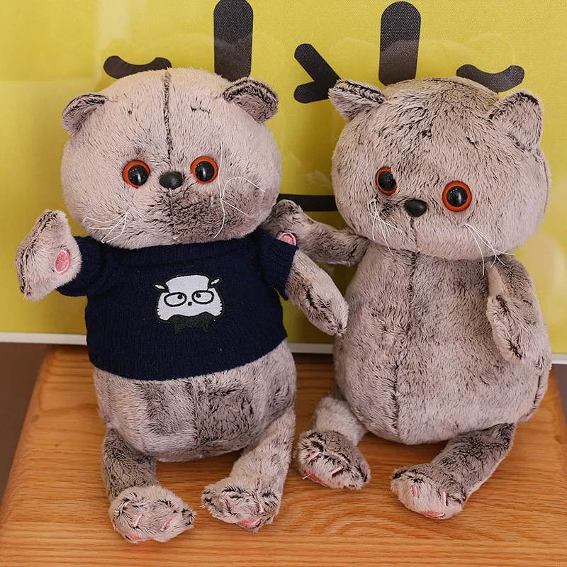 25/35CM Basik Blue Cat Russia Blue Cat Plush 2025 Toys Stuffed Soft Kitten Doll Plushie Birthday new Gifts for Boy Girl