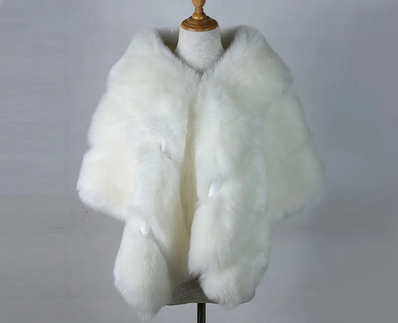 165cm*50cm new Faux Fur 2025 Coat Wedding Cape Winter Thick Bridal Wrap High Quality Bride Bolero Formal Party Jacket Party Shrug
