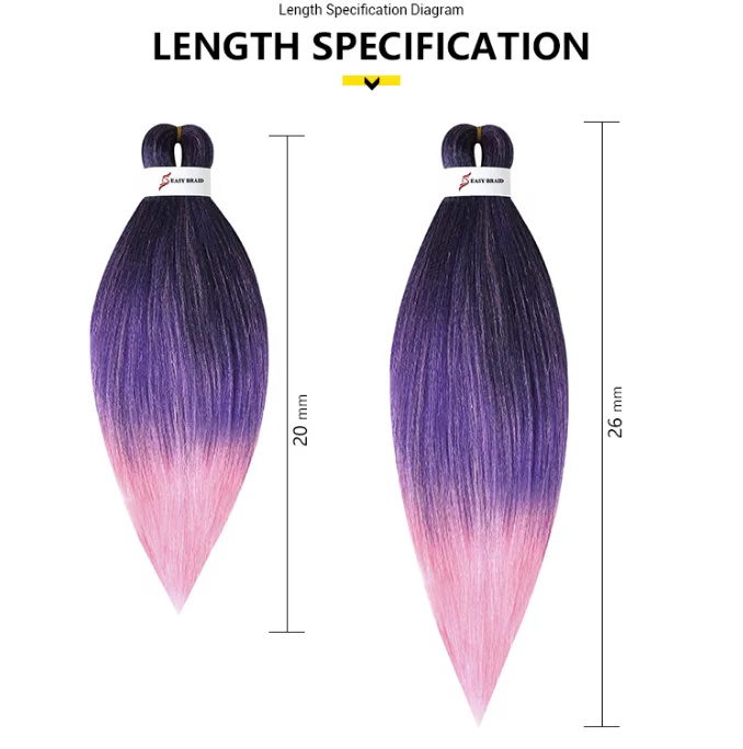 Synthetic Pre Stretched Yaki Ombre Braiding Hair For Wholesale Hair Extension