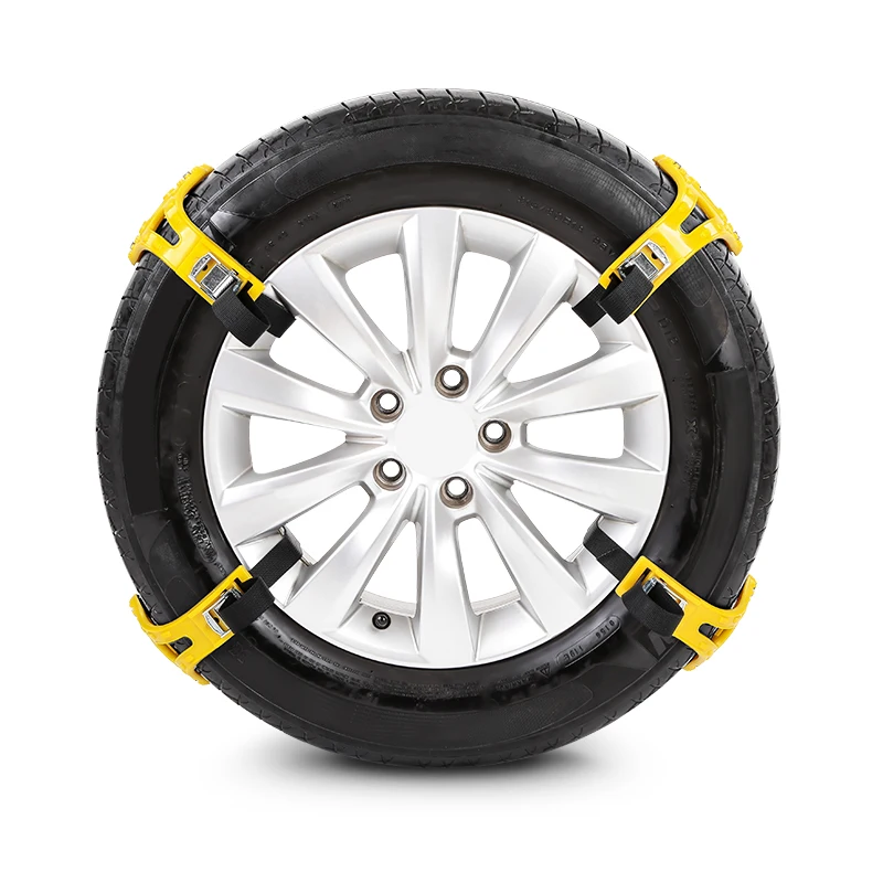 4PCS/Set Winter Car Snow Tire Anti-Skid Chains Belt Strap Adjustable Universal Vehicle Auto Anti Slip Tyre Chains For Mud Snow
