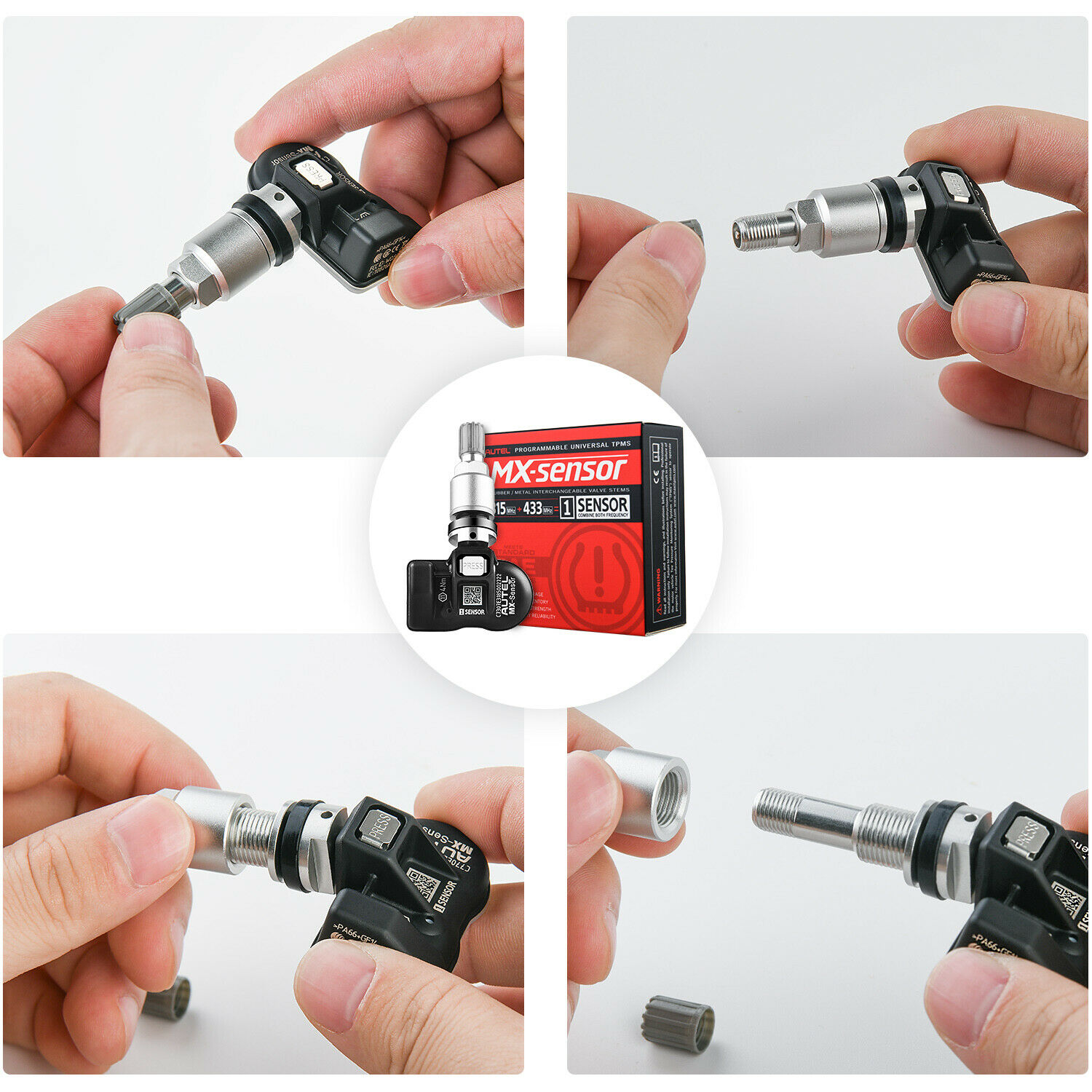 MX Sensor Autel 4PC/8PC 433MHZ+315 MHZ 2in1Mx-Sensor TPMS Tire Repair Tool Automotive Accessory For TS501 TS508 Pad 808S TS smile 433MHZ+315 2in1Mx-