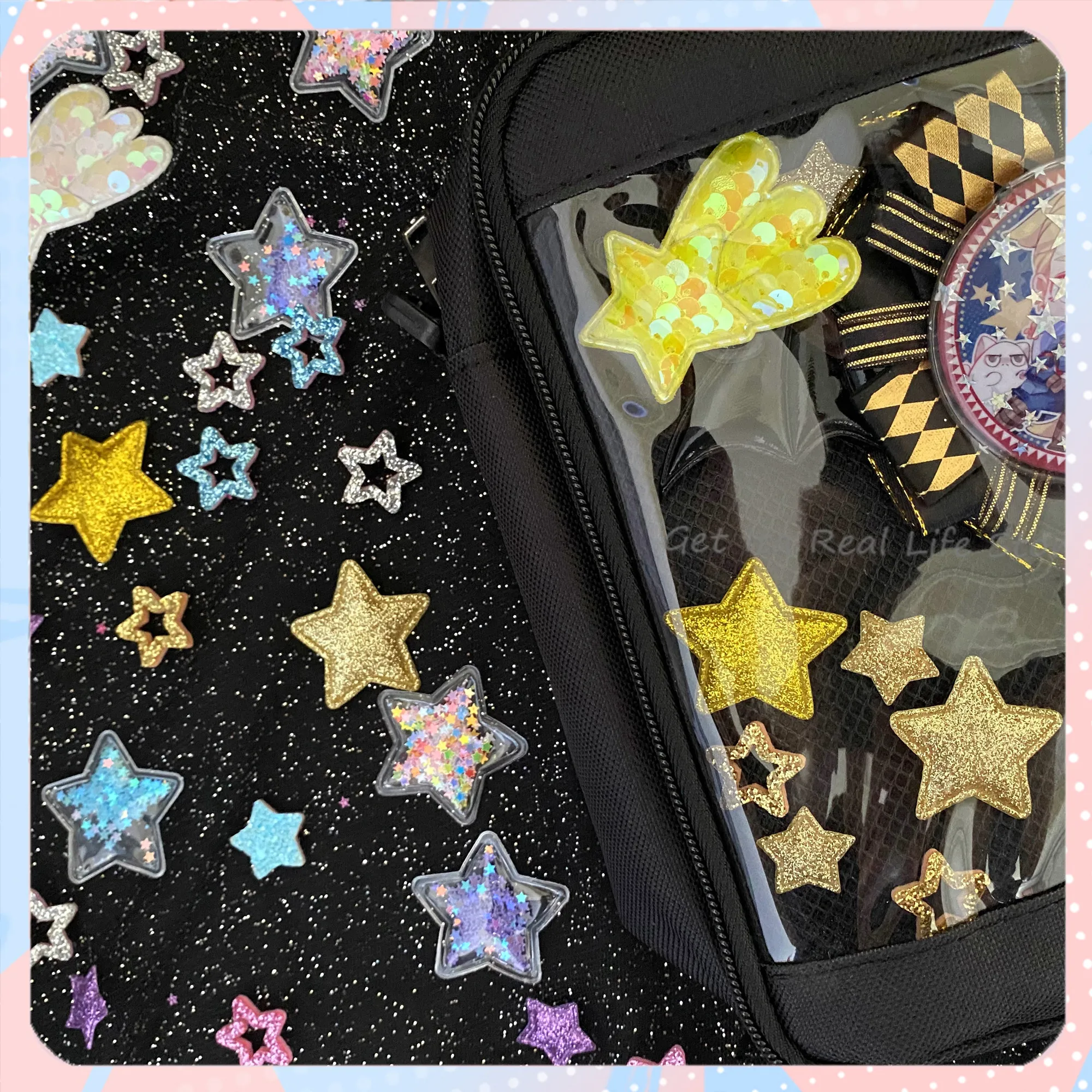 Colorful Shining Stars Ita Bag Decorate Accessories 4 Colors Kawaii Candy Color Stars Meteor Starry for DIY Itabag H332