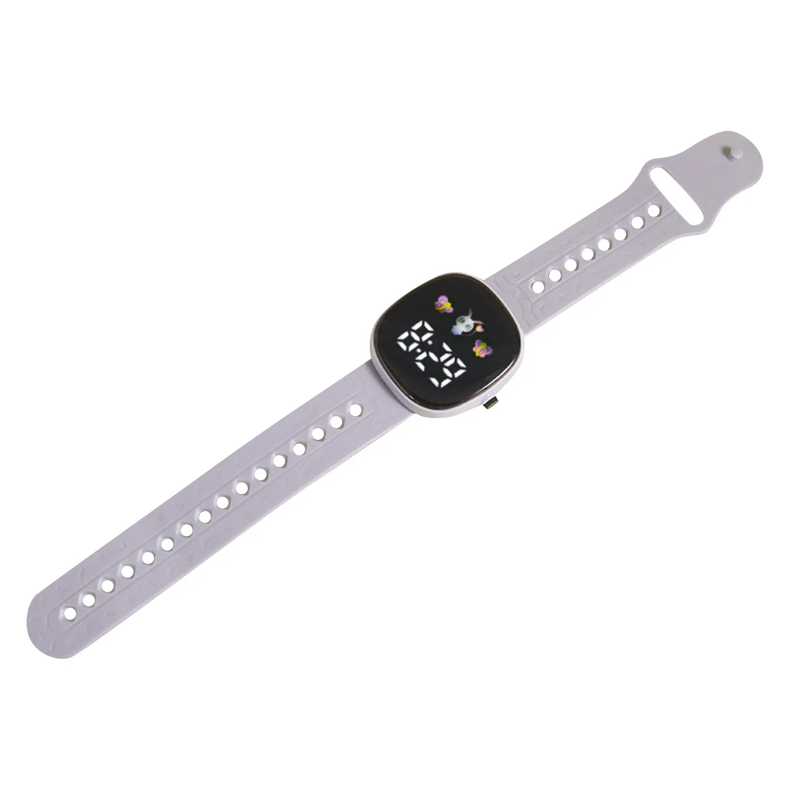 Student Children Display Time Year Touch Screen Solid Acrylic Material Digital Watch Cute Alien Pattern Digital Watch For Kids
