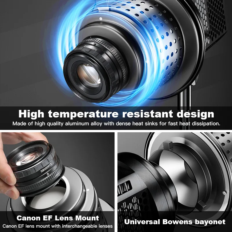 SOONPHO OT1 Bowens Mount Snoots Optical 50mm/85mm/150mm Lens for Godox Flash Light Professional Photography Accessories