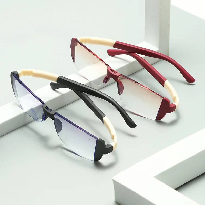 Unisex Anti-blue Light Anti-fatigue Magnetic Bifocal Glasses Far and Near Eyeglasses Portable Ultra-light Eyewear +1.0 To +4.0