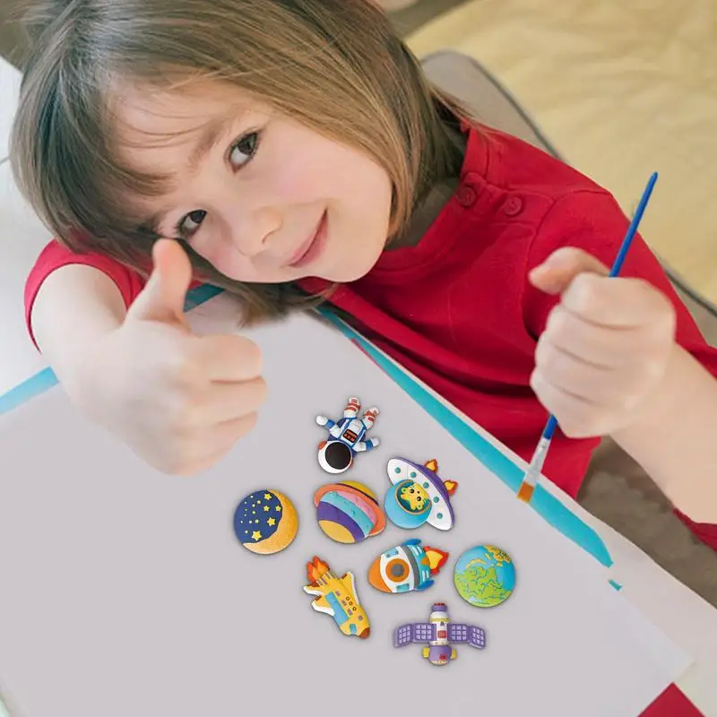 Plaster Figurines To Paint 8Pcs Paintable Toy Kit For Craft Making Activity Kids Painting Accessories DIY Toy Set For Themed