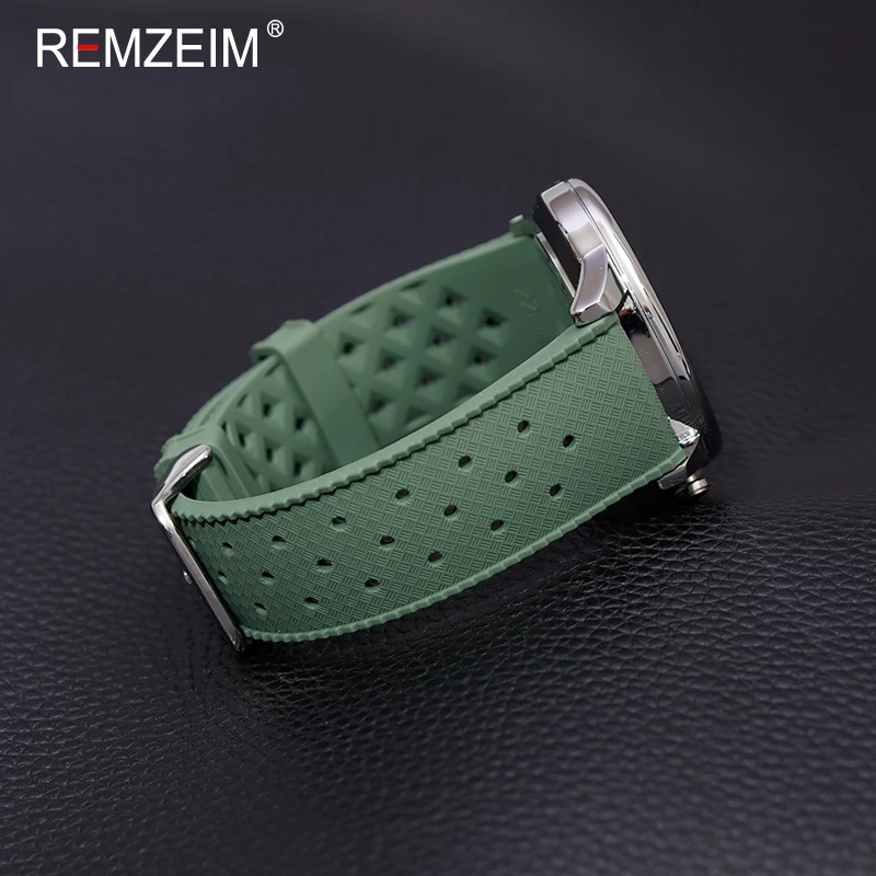 Silicone Breathable Watchband Waterproof Sport Replacement Watch Accessories Quick Release Wrist Straps 18mm 20mm 22mm