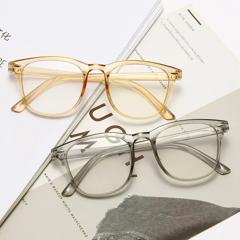 Luxury Anti Blue Light Computer Myopia Glasses Women Men Ultralight Clear Round Nearsighted Eyeglasses Diopters 0 To -6.0