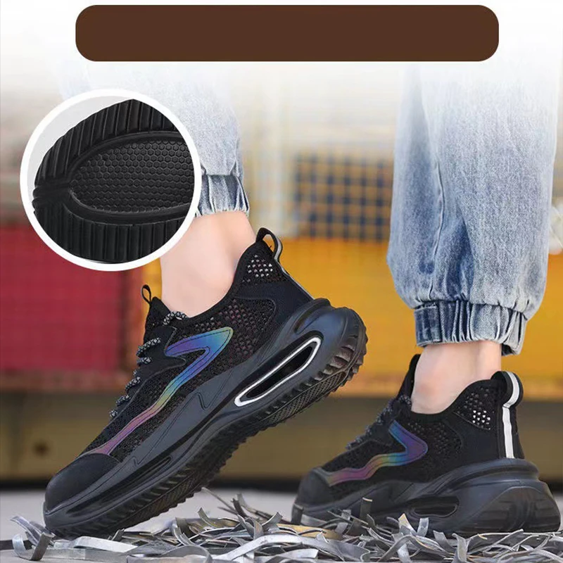 Waliantile 2023 Summer Men Women Safety Shoes For Industry new Work Boots Anti-smashing 2025 Steel Toe Indestructible Sneakers Footwear