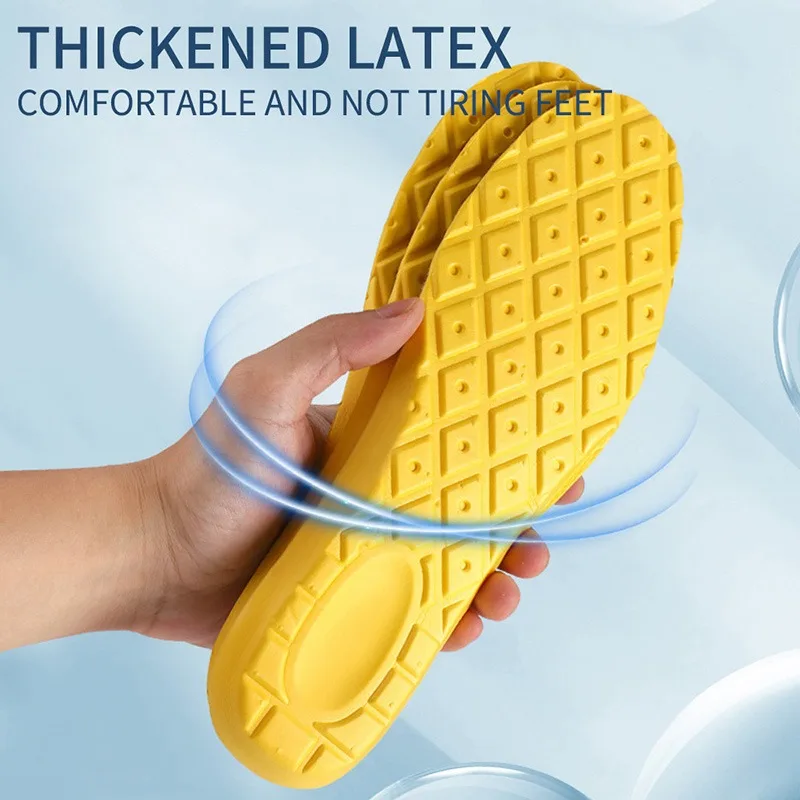 4Pcs Soft Latex Memory Foam Insoles Women Men Sport 2025 Running Foot Support Shoe Pad Breathable Orthopedic new Feet Care Insert Cushion