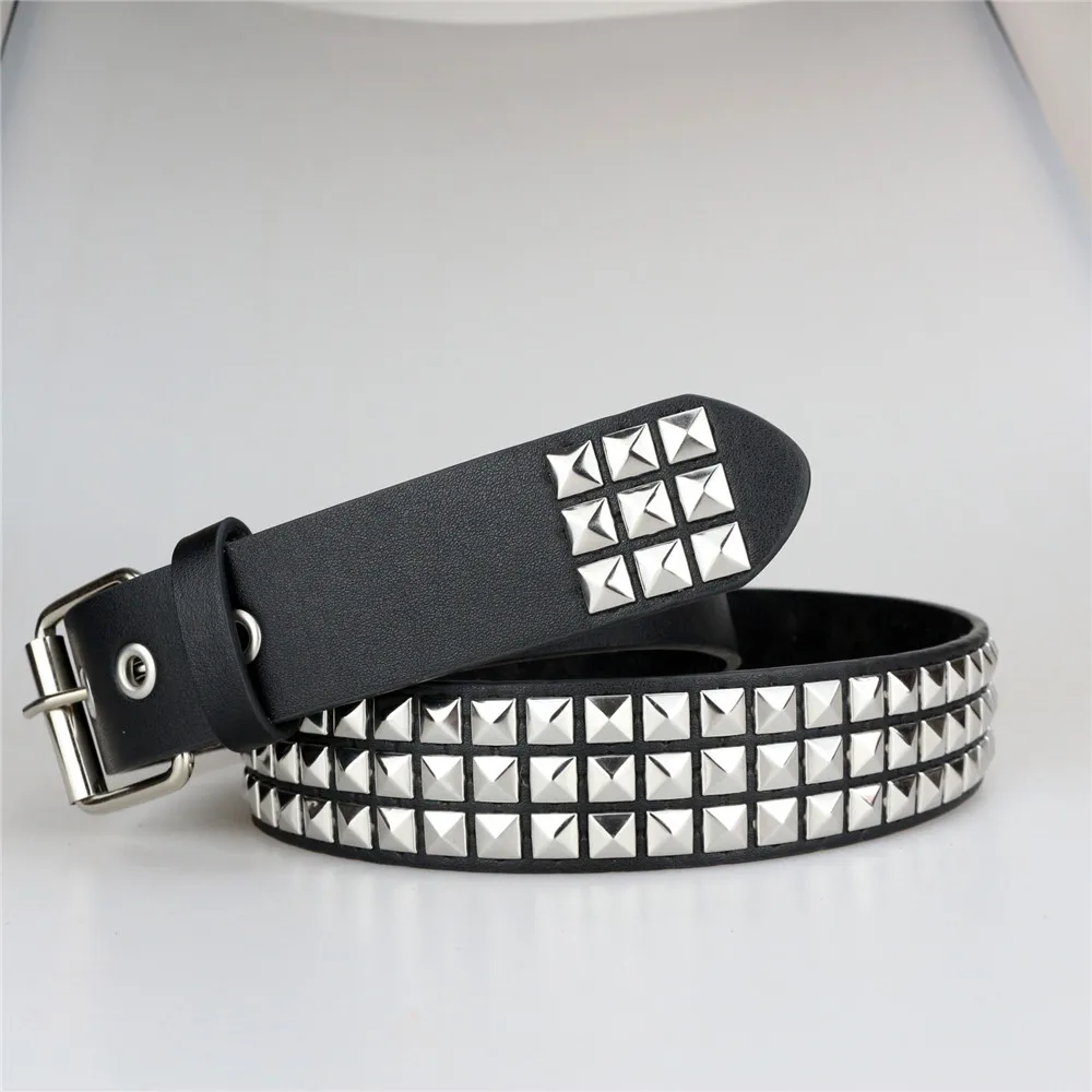 1-10PCS 2024 New Square Bead Rivet Belt Metal Pyramid Belt Men and Women Punk Hardware Jeans Belt Designer Belt Woman Belts