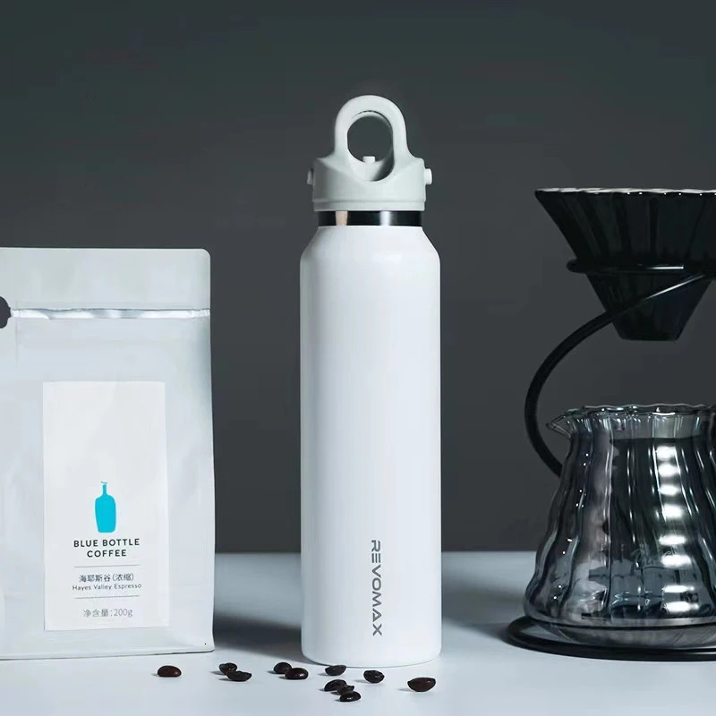 REVOMAX 32oz Insulated Sport Thermos Bottle Vacuum Flask With No Screw Lid Outdoor Sport Water Bottle Stainless Steel Thermal Mu 240325