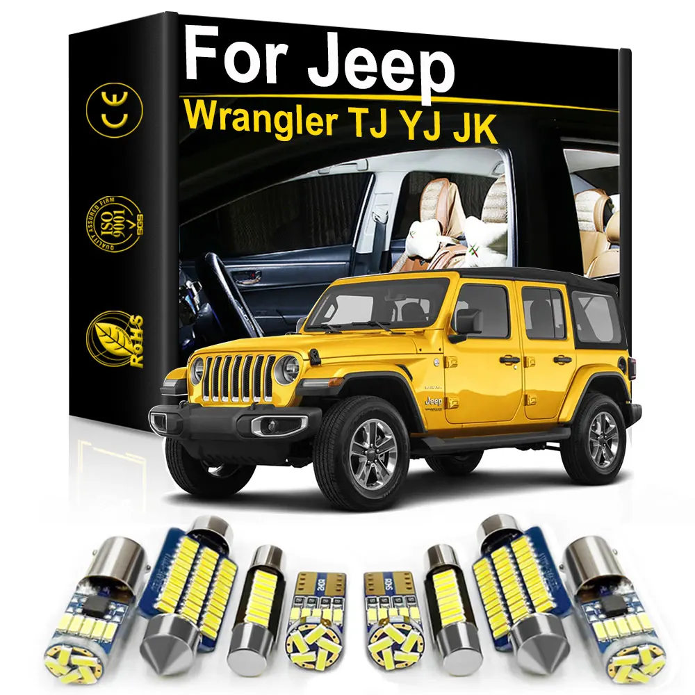 For Jeep Wrangler JK TJ YJ 1989 1991 1993 1995 1997 1999 2001 2006 2018 2019 2020 Accessories Car Interior LED Light Canbus
