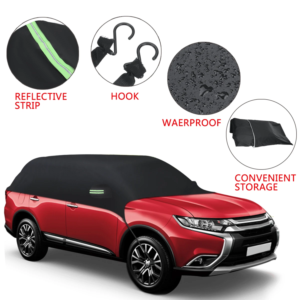 Universal new Half Car 2025 Cover Sun Uv Snow Dust Rain Resistant Durable Covers Car Cover Waterproof Car Sun Shade Cover for Car Care