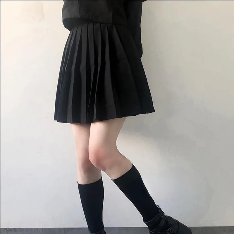Pleated Skirts Women S-5XL Vintage new Young basic 2025 Leisure Korean All-match Spring High Waist Female Skirts College
