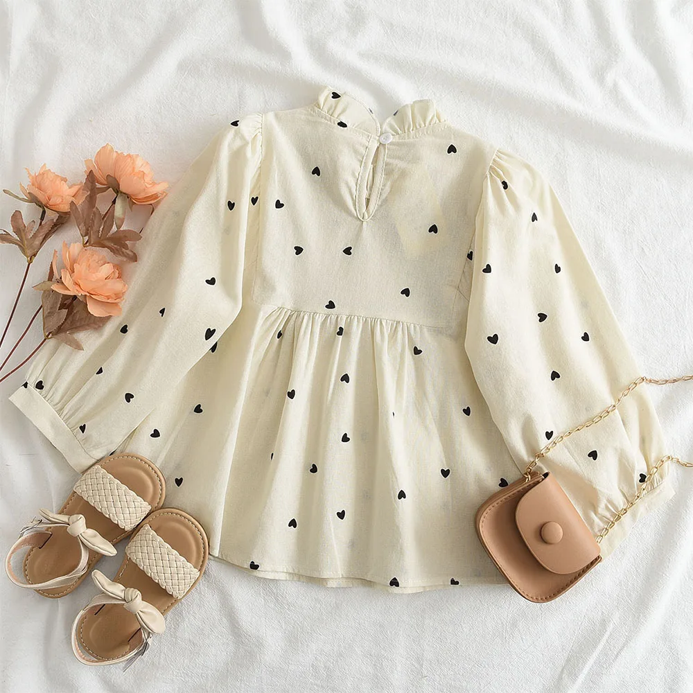 new Bear Leader Floral Girls Shirts Spring and Autumn New Childrens 2025 Korean Casual Bottoming Shirt Blouse Long sleeve Children Shirts