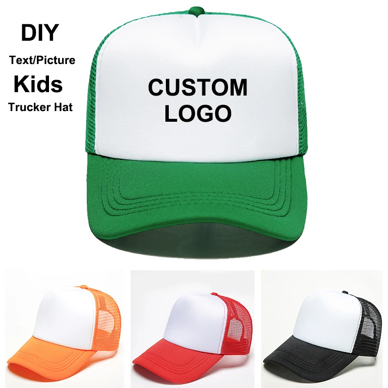 Custom Print Summer Adjustable Foam Trucker new Hat Dad Hat for Kids 2025 Trucker Cap Boy Girls Mesh Caps For School Activity Gorras