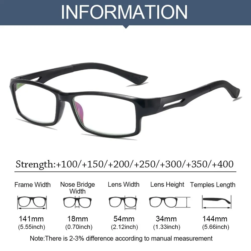 New Unisex Reading Glasses Men Women Sport Ultralight Anti Blue Light Presbyopia Eyeglasses Optical Eyewear Diopters +1.0 +4.0