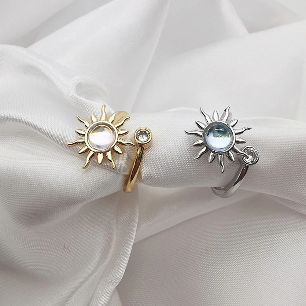 Adjustable Opening Rings Rotatable Jewelry for Anxiety Relief and Daily Decor