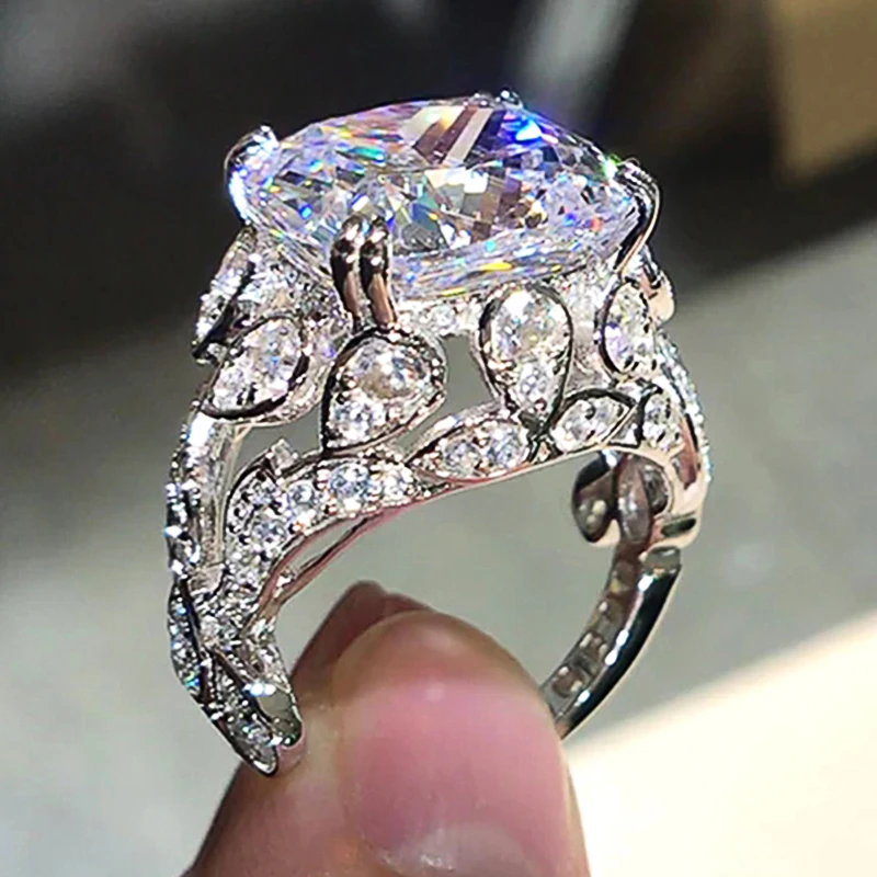 Huitan Creative Hollow Design Gorgeous Cubic Zirconia Rings for Women 2025 new Rose Gold Color/Sier Color Wedding Party Trendy Jewelry