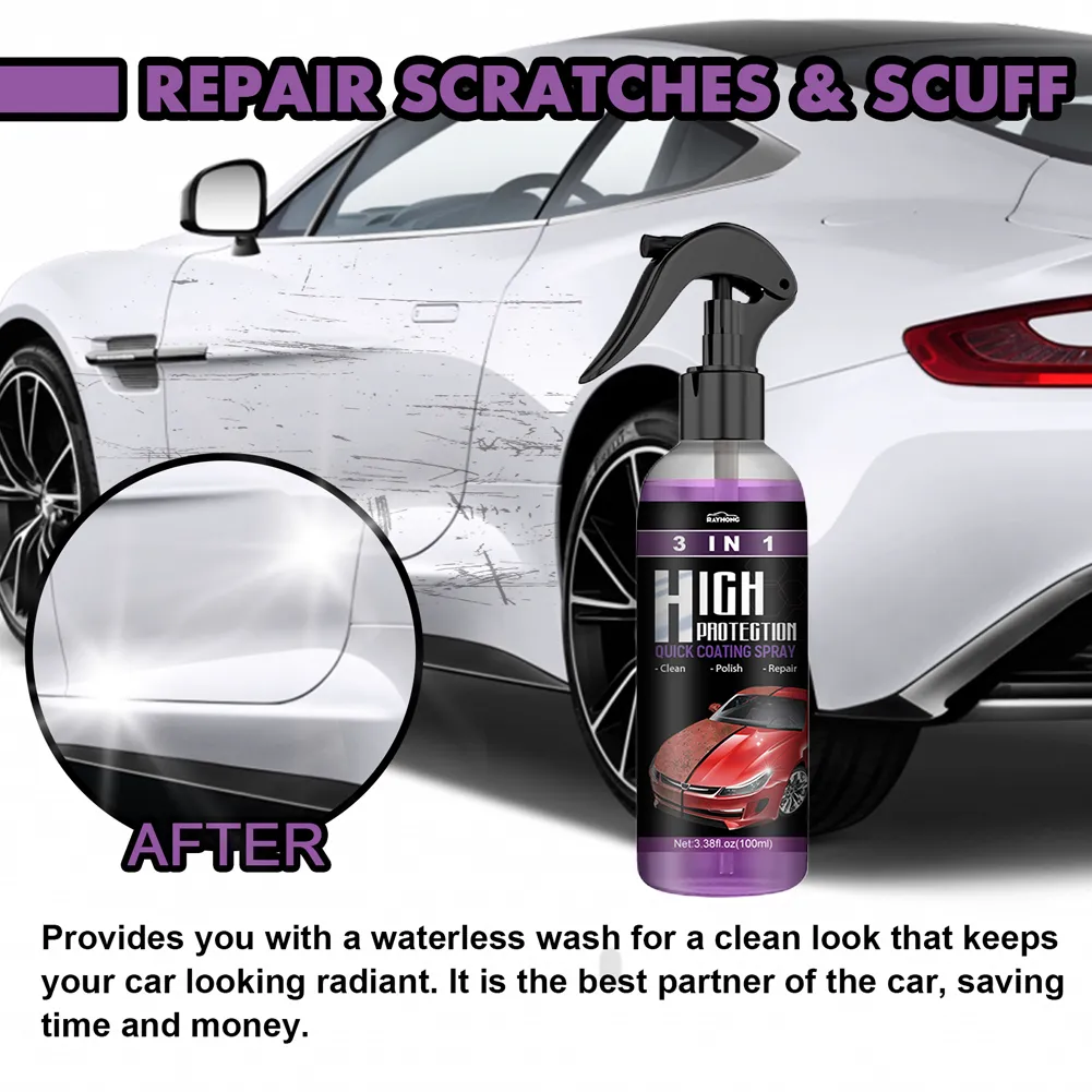 3 In 1 Car Ceramic Coating Spray 100ml Auto Nano Ceramic Coating Car Nano Spray Car Scratch Repair Body Compound Scratch Repair