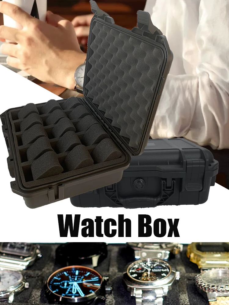 8/24/30 Slots Plastics Portable Watch Tool Box Waterproof Storage Boxes Protective Hard Case Display Storage Cases Watches Box