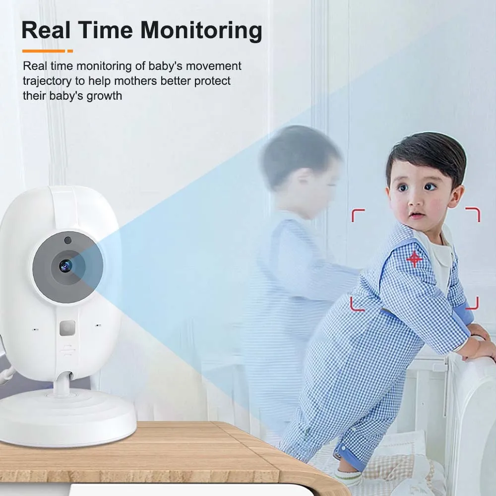 ABM600 Video Baby Monitor 3.5 Inches LCD 2.4G Mother Kid Two-way Audio Babysitter Surveillance Camera Temperature display Screen