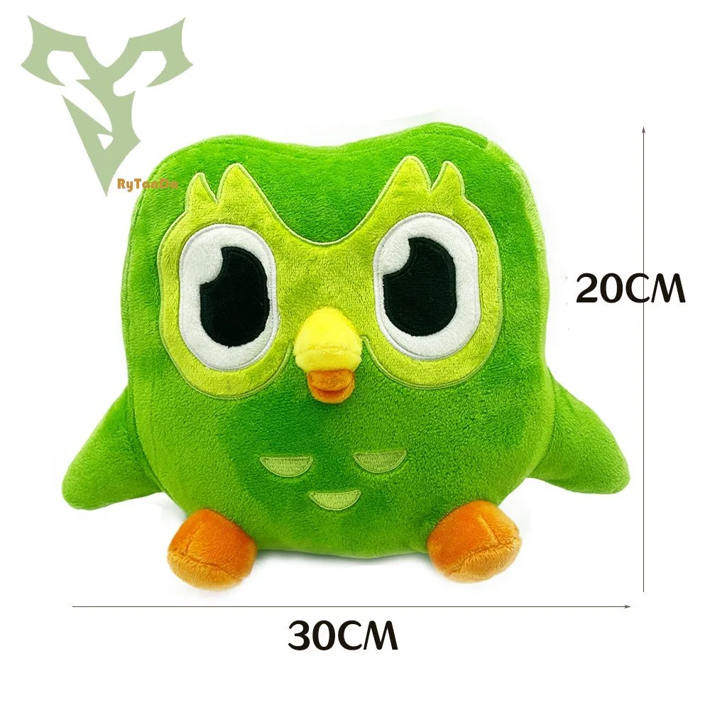 30cm Cute Owl new Plush Toy Anime Duolingo Owl Plush 2025 Owl Duolingo Stuffed Plushie Dolls Green Duo Plushie of Gift for Kids