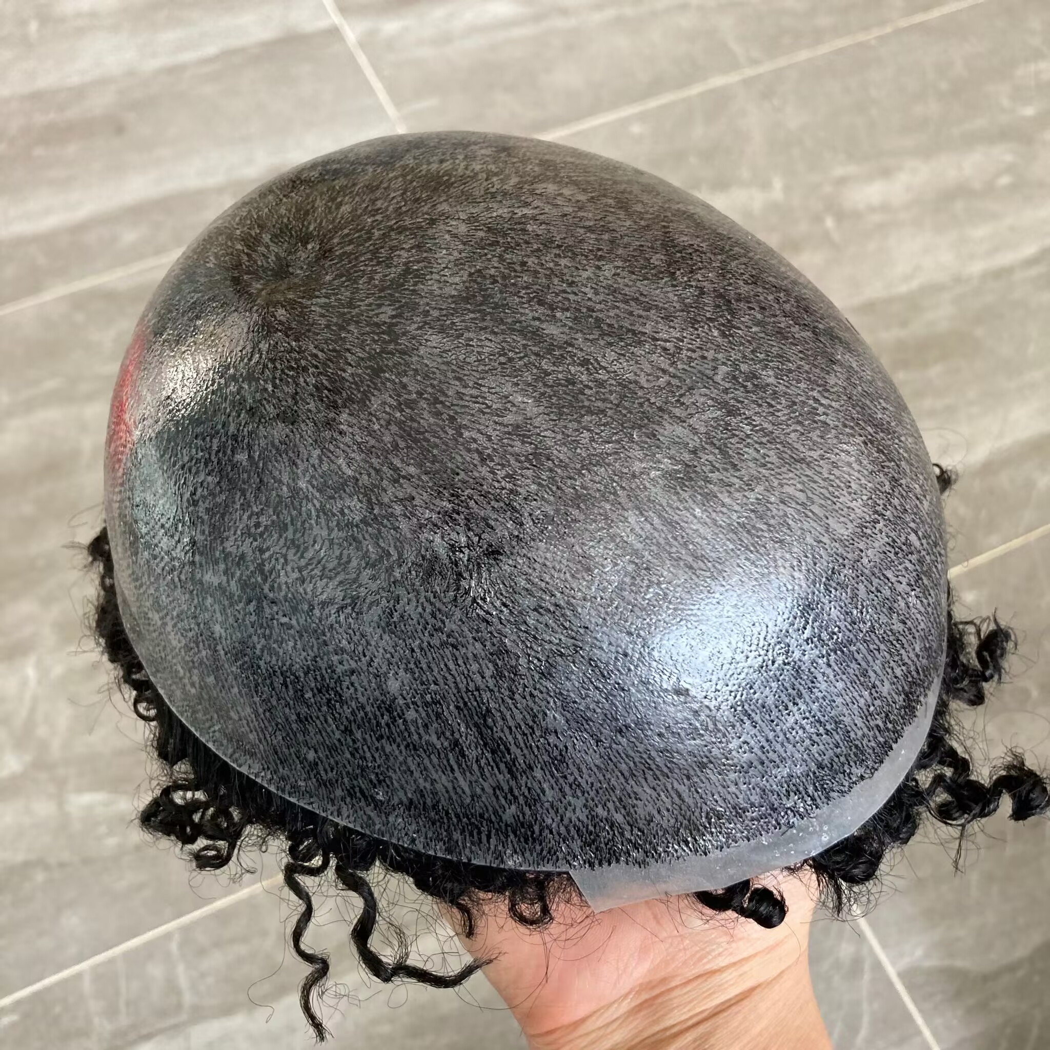 8mm Afro Curly Natural Human Hair Toupee Hairpieces for Men Skin PU Base Toupees for Black Men Hairpieces Wig