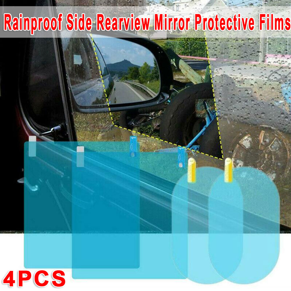 Fog Anti 4Pcs Soft Film Car Rear Mirror Protective Film Window Clear Rainproof Rear View Mirror Protective ddmysmile Anti-Glare Clear Film Smile -Glar