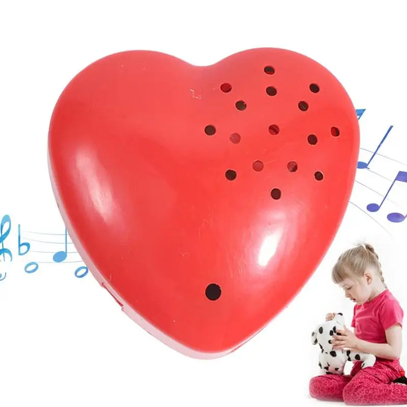 Portable Heart Shaped Voice Recorder Plastic 30 Seconds Mini Recording Box Sound Box for Plush Animal Toy Accessories