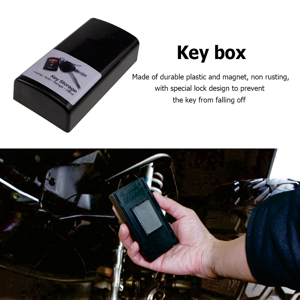 Portable Key Storage 1-4Pcs Case Magnetic Black Safe Box Car Key ddmysmile Holder Hidden Storage Secret Box For Home Office Travel Outdoor Smile