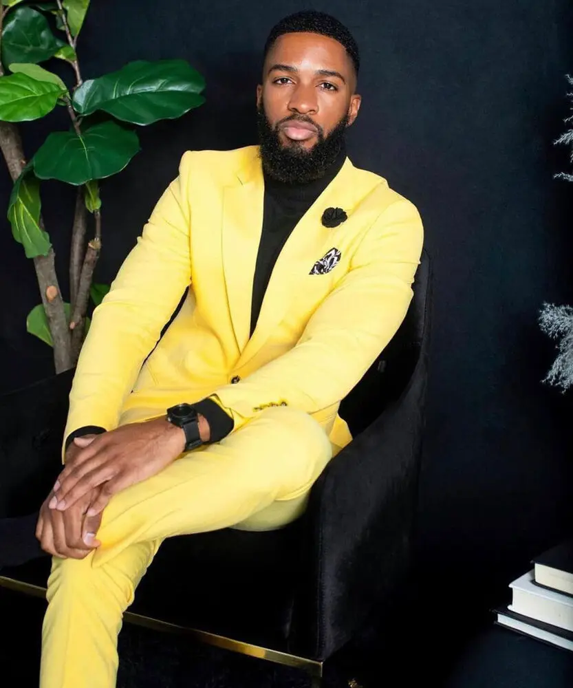 Men's Yellow Suits Slim Fit Single Breasted Wedding Formal Party Wear 2 new 2025 Pieces Tres De Boda Para Hombre Completos