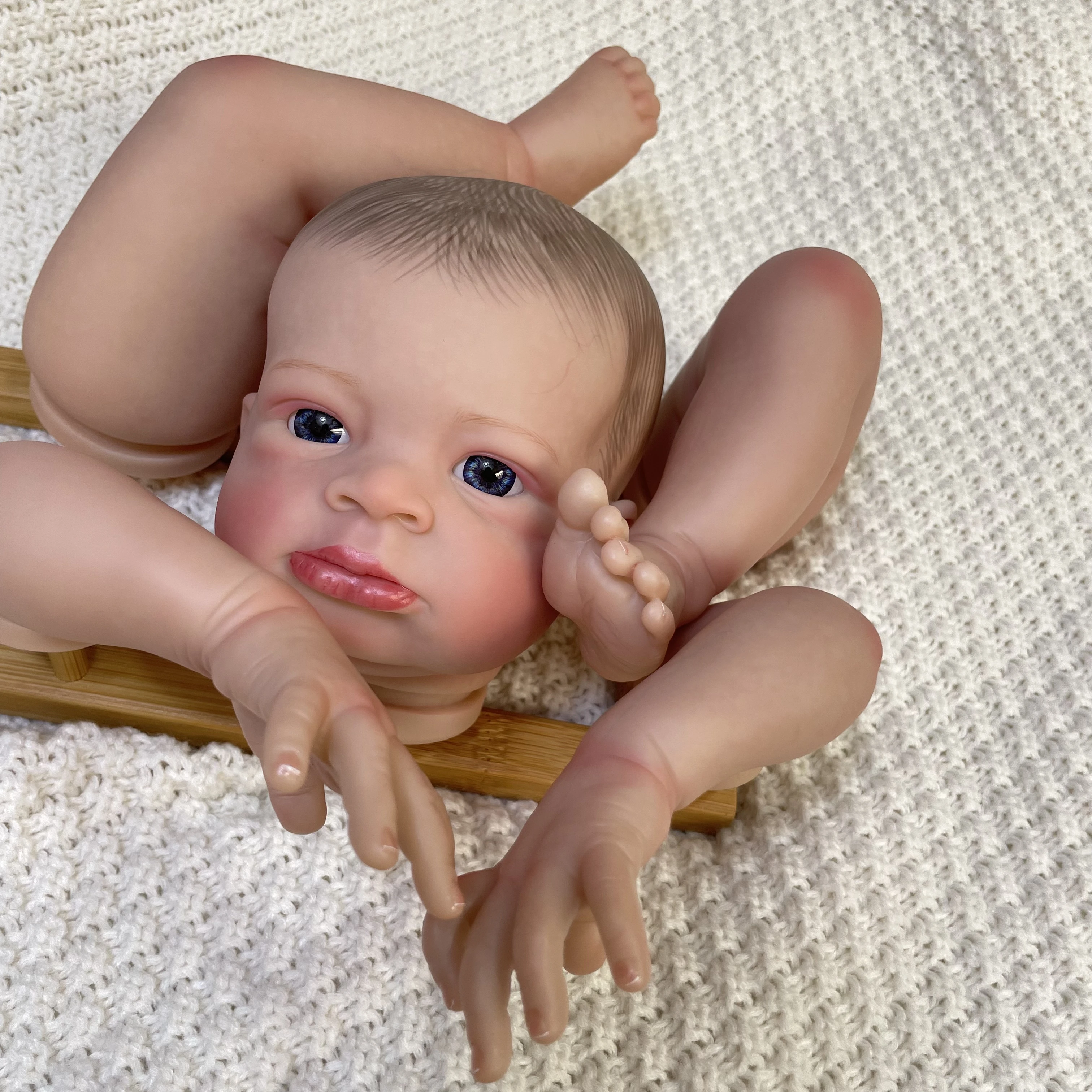 20inch Already Painted Reborn Doll Parts 2025 Lanny Unassembled Lifelike new Baby 3D Painted Skin with Visible Veins Cloth Body Included