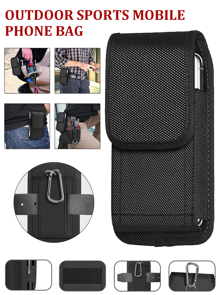 Cell Phone Pouch Holster Waist Belt Clip Phone Holder Case With D-Shaped Buckle Portable Card Holster Case For Outdoor Sports