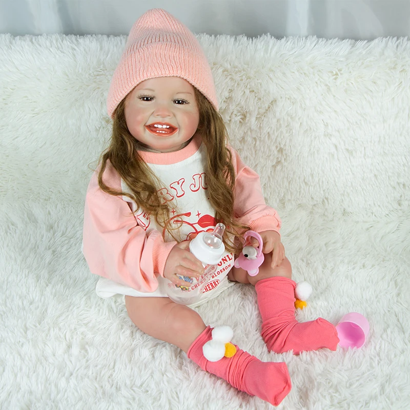 24 Inch Reborn Dolls 60 cm Cloth Body 2025 Realistic Lovely Girl Baby Mila Doll For Sale Doll new Kid Birthday Xmas Gifts