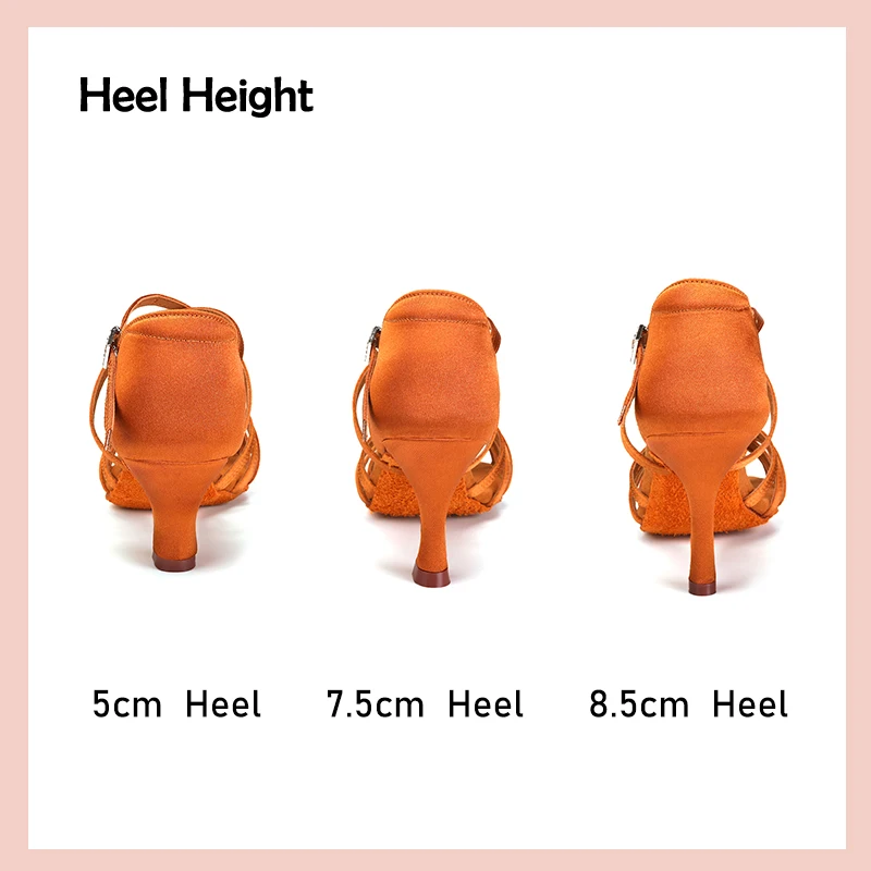 DKZSYIM New Latin Dance Shoes Women High Heel Satin Dancing Shoes lady 2025 new Dance Shoes heeled 5cm-8.5cm Girls Salsa Ballroom Shoes