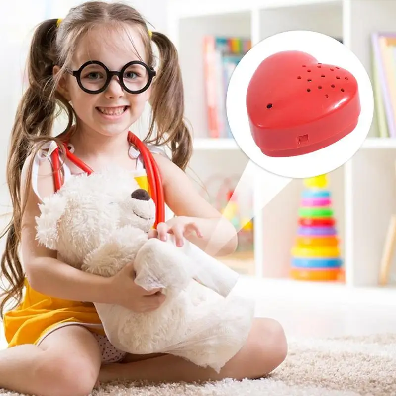 Portable Heart Shaped Voice Recorder Plastic 30 Seconds Mini Recording Box Sound Box for Plush Animal Toy Accessories