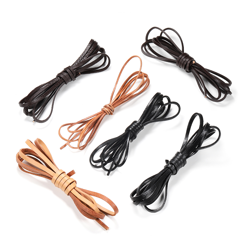 2 Meters 2-10mm High Quality Retro Flat Genuine Cow Leather Cord Rope Strap Bracelet Necklace for DIY Jewelry Making Accessories