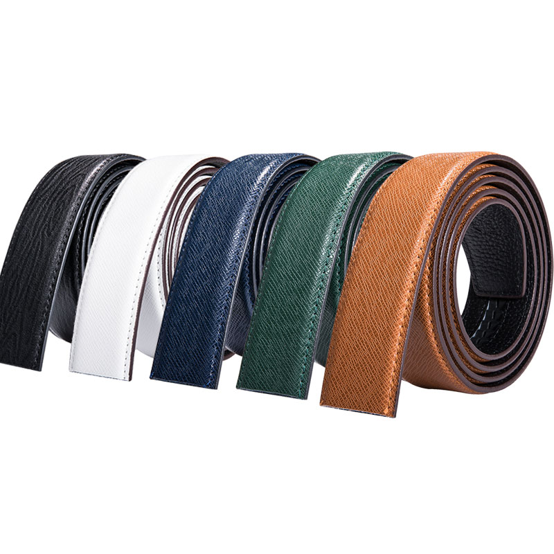 3.5cm Men's Belt without Buckle High Quality Cowskin Genuine Leather Belt no Buckle Automatic Leather Replacement Belt for Mens