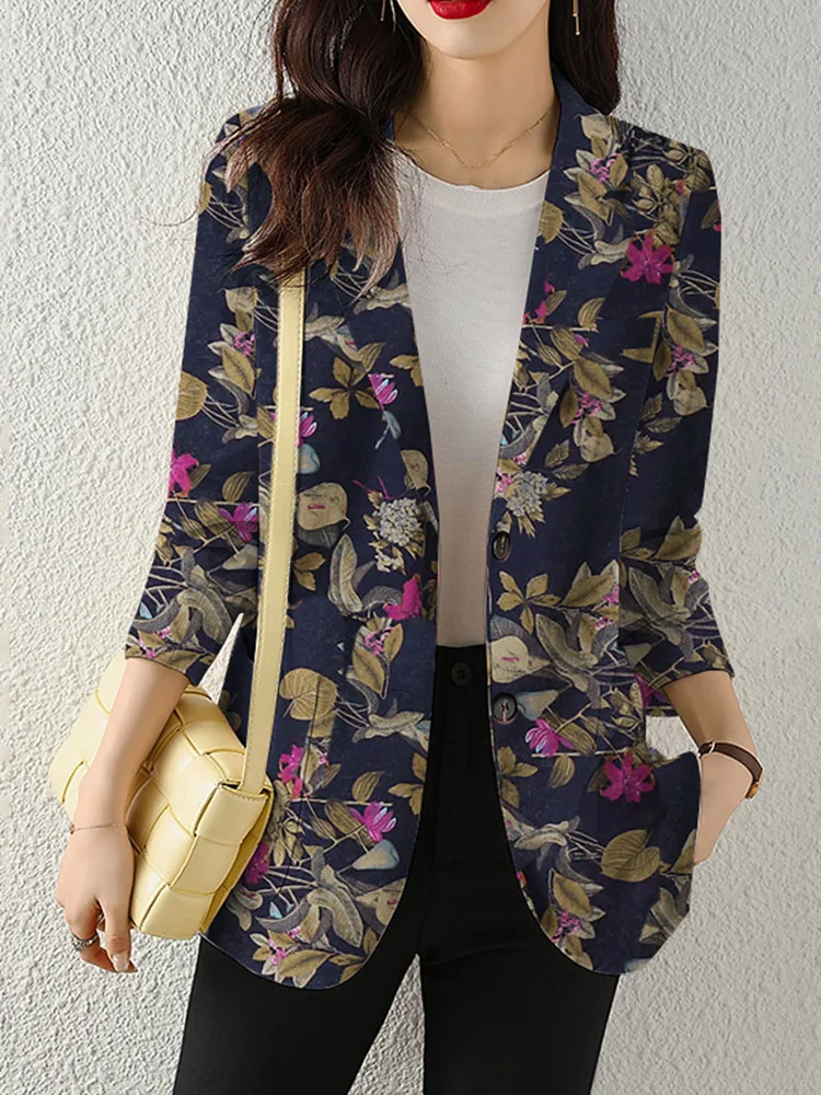 2023 ZANZEA Vintage Floral Printed 2025 Blazer Bohemian Casual Jackets Women Long Sleeve Lapel new Suit Elegant Shirts Female Work Coat