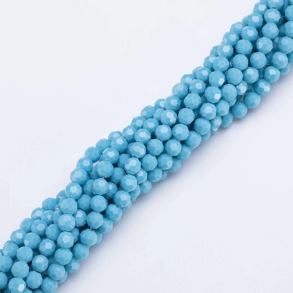 3 4 6 8mm Czech Round Crystal Beads Faceted Obscured Color Glass Bead Loose Spacer Bead for Jewerly Making DIY Bracelet Neclace