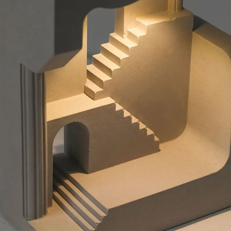Monument Valley Architectural Designer Sense Cement Nightlight Gift Bedside Lamp Plugin Advanced Decorative Atmosphere Lamp