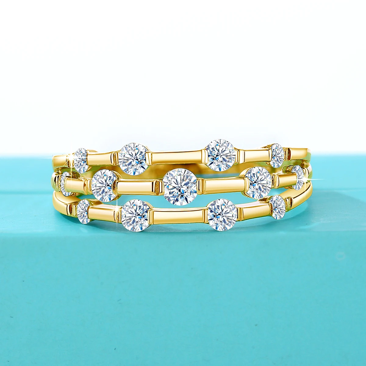 Certificated Moissanite Rings For Women Solid Sterling new Sier Eternity Band 2025 Wedding Jewelry Gift For Girl Pass Dia Test