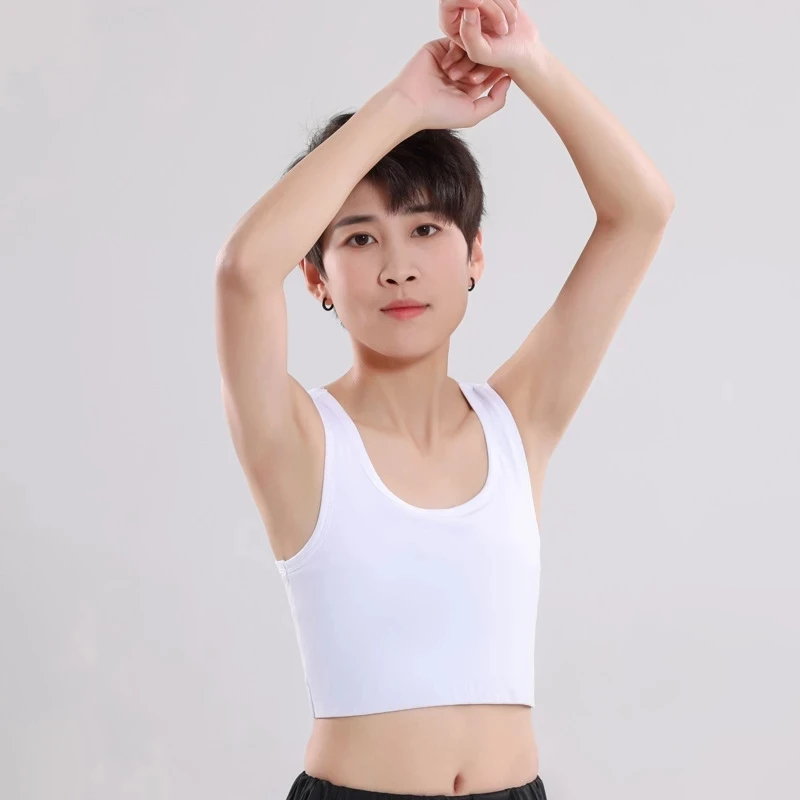 Women Flat Chest Binder With Bandage Pullover Half Length Corset Tank Top Transboy Lesbian Trans Underwear Vest Breast Binder