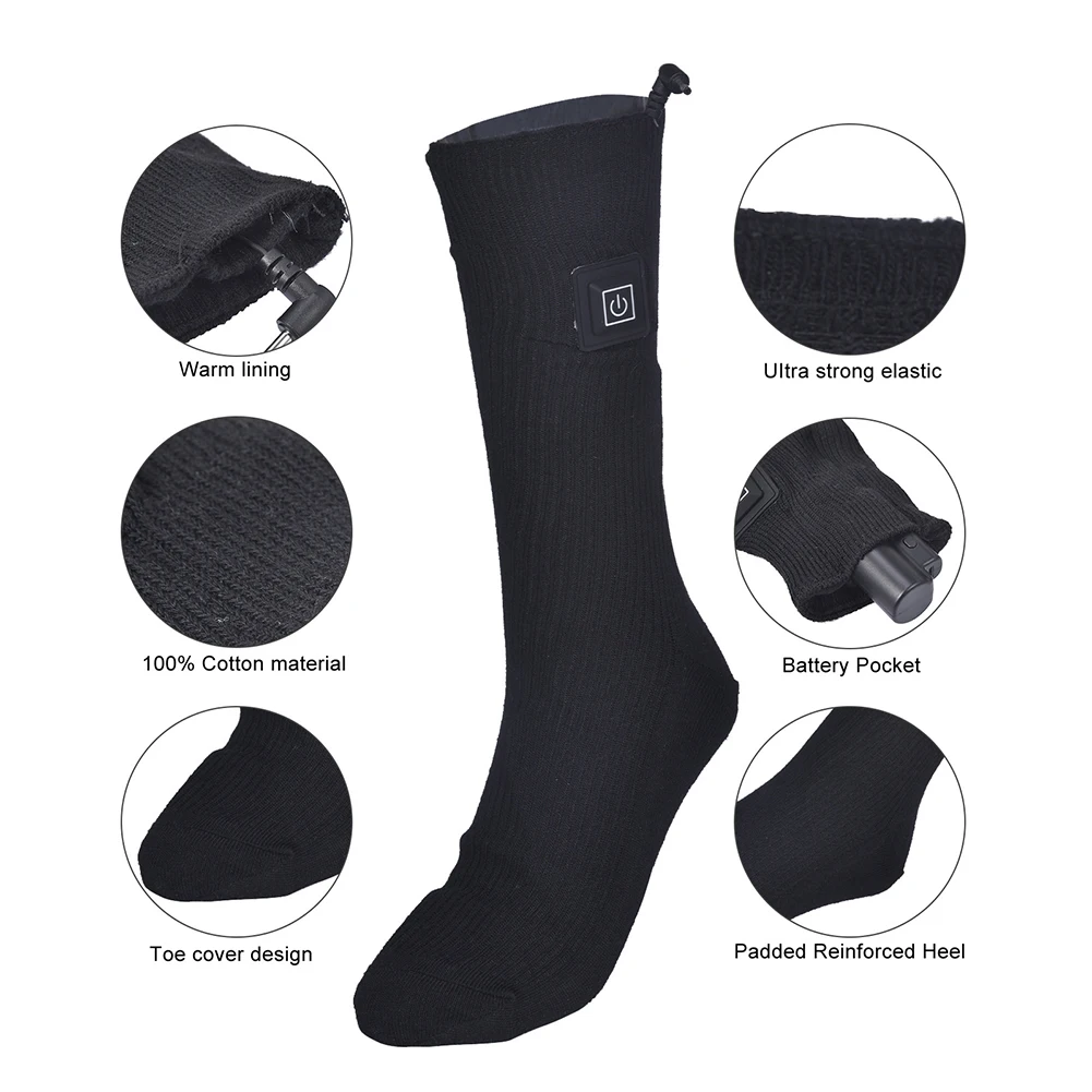 Winter Heated Socks Thermal socks Men's Women's Heating Foot Warmer Electric Socks Warm Socks Cycling Ski 3 Mode Heated