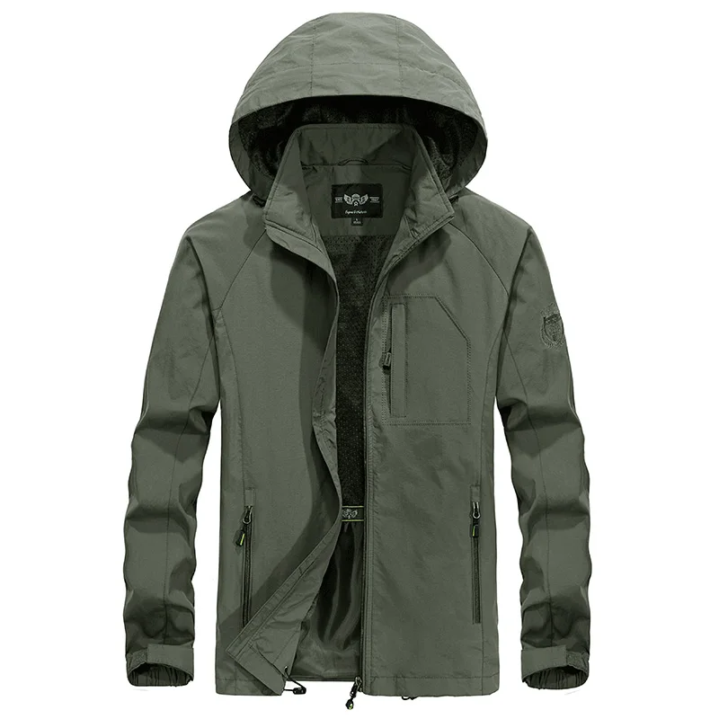 Men's Waterproof new Jacket Spring 2025 Autumn Casual Windbreaker Jackets Mens Breathable Hooded Outdoor Thin Coats 6XL Clothes