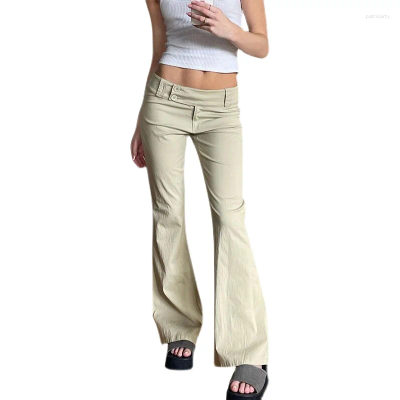 Women's Pants Hong Kong Style Girls Fashionable Solid Color Micro La Casual Spring And Summer Millennium Leg Long